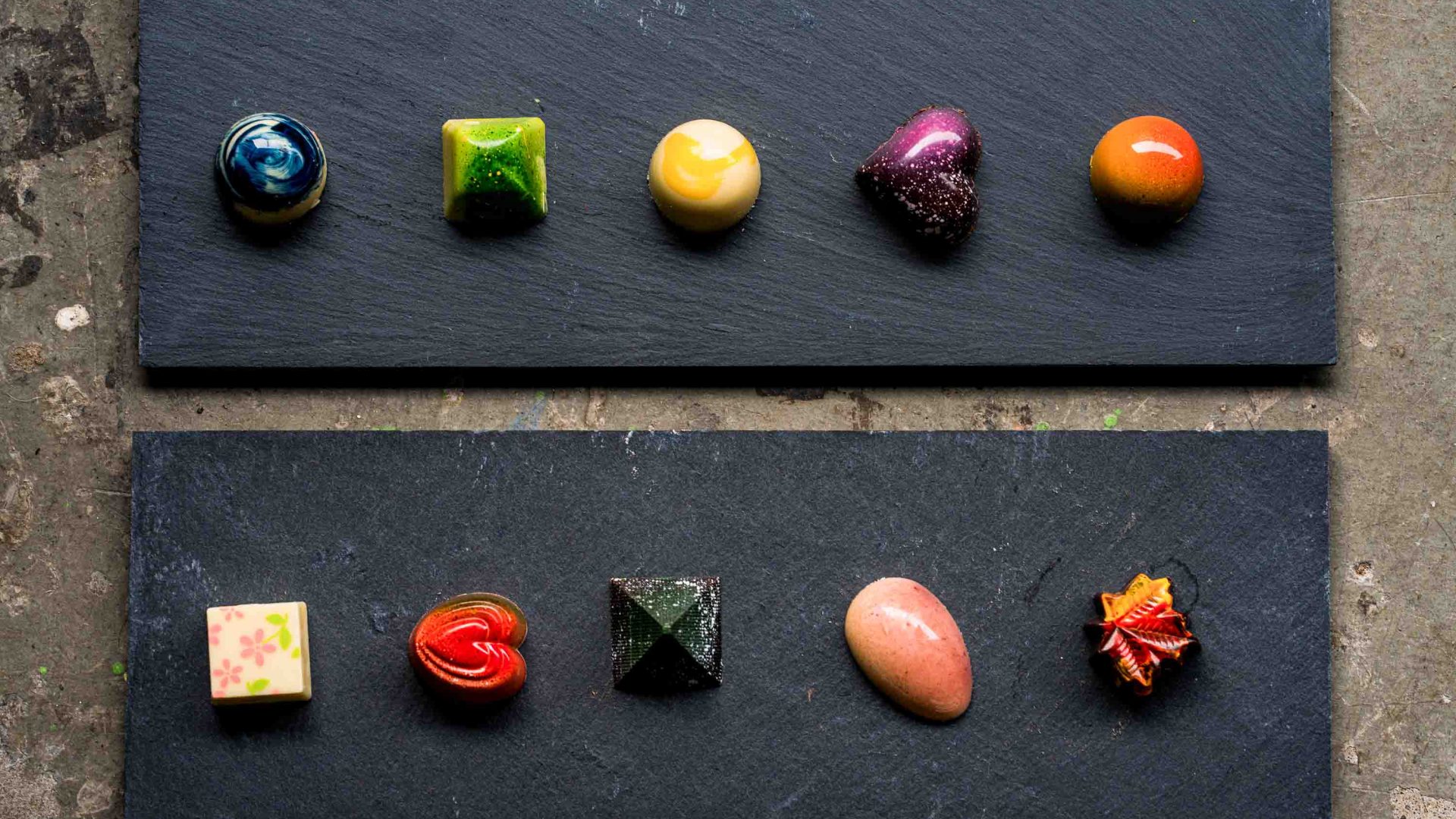 A selection of artisanal chocolates.
